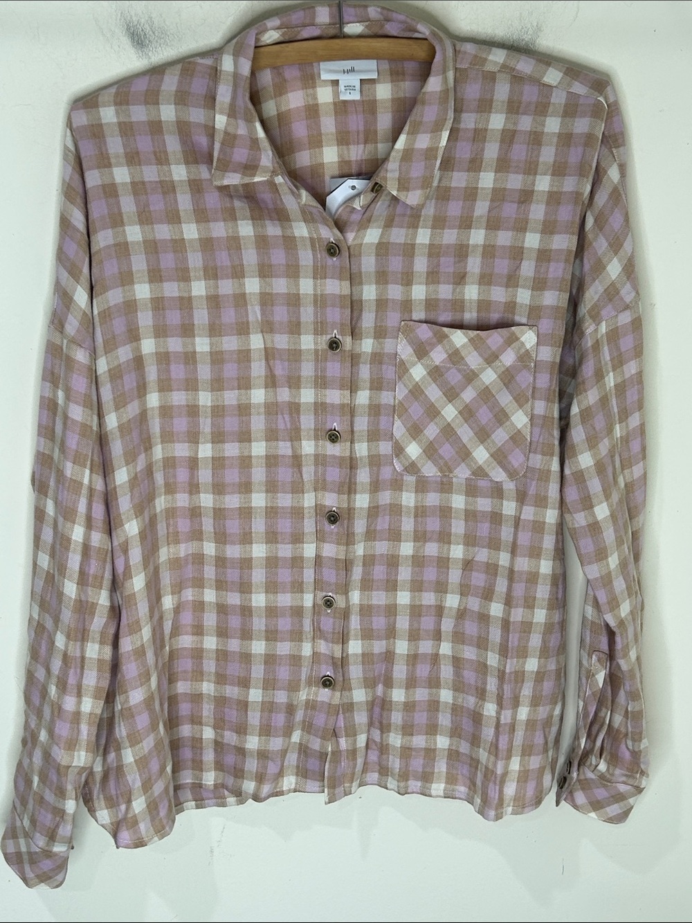 NWT J. JILL Plaid Brushed-Twill Button Front Shirt Size Small - Picture 5 of 16